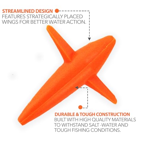5" Trolling Bird Lures, 10 Pcs Orange, for Offshore Big Game Fishing, Tuna Teaser Birds, Ideal for Tuna and Mahi Mahi