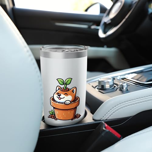 Shiba Inu Planter Gardening Dog Lover Stainless Steel Insulated Tumbler