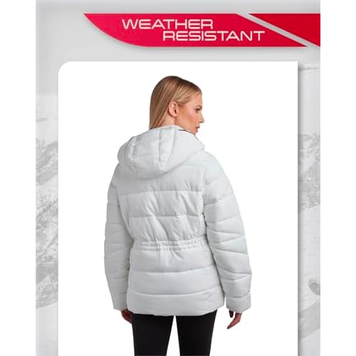 Spyder Women's Puffer Jacket - Water-Resistant Insulated Winter Coat with Cinched Waist - Womens Hooded Quilted Jacket (S-XL)