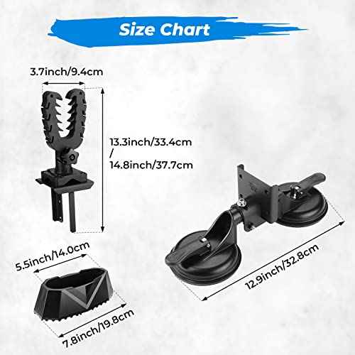 KEMIMOTO Tractor Tool Holder Rack for Glass Windshield, Adjustable Tool Mount with Enclosed Suction Cup, Compatible with Tractor Cab, Truck, UTV Back Windshield, and Golf Cart