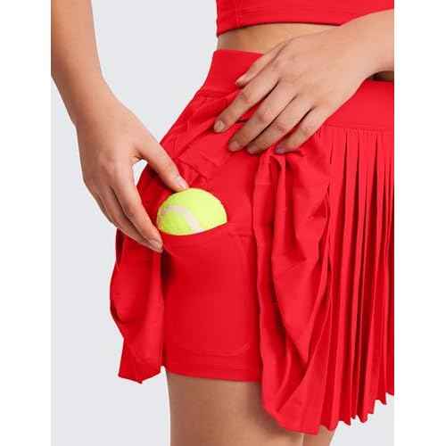 CRZ YOGA Girls Feathery-Fit Soft Athletic Pleated Skirts - Tennis School Casual Skorts with Pockets Liner Kids Teen
