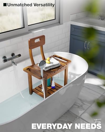BLUEWEST 23.4'' Shower Chair with Backrest Bath Chair for Inside Shower or Tub, Heavy Duty 450 lbs Support, Non-Slip Feet,...