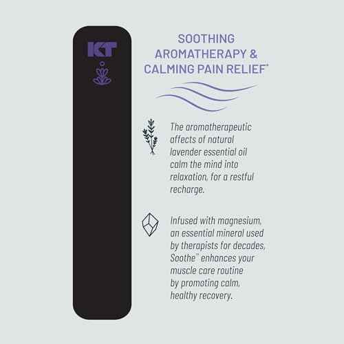 KT Tape, Soothe Tape, Lavender & Magnesium Infused Kinesiology Tape, 20 Count, 10" Precut Strips