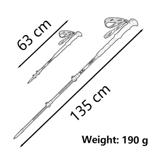2-in-1 Carbon Fiber Trekking Poles Telescopic Adjustable Hiking Sticks Lightweight Walking Sticks Camera Monopod with 1/4"...