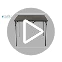 Flash Furniture Dunham 2.83-Foot Square Bi-Fold Brown Wood Grain Plastic Folding Table with Carrying Handle