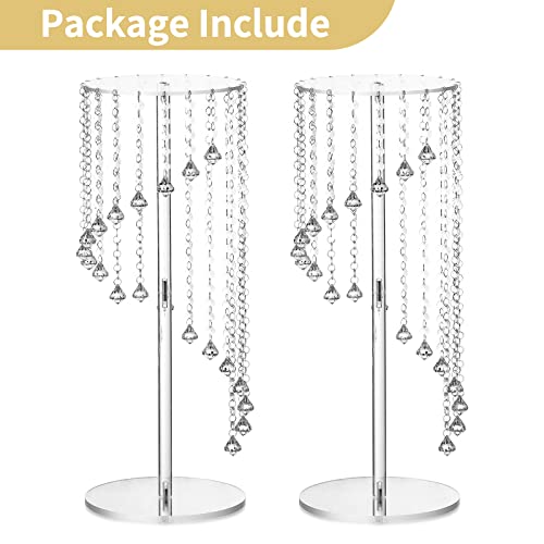Nuptio Flower Vases Wedding Centerpieces - 2 Pcs 23.6 inches Tall Acrylic Vase Stands for Crystal Centerpiece Table Decora...