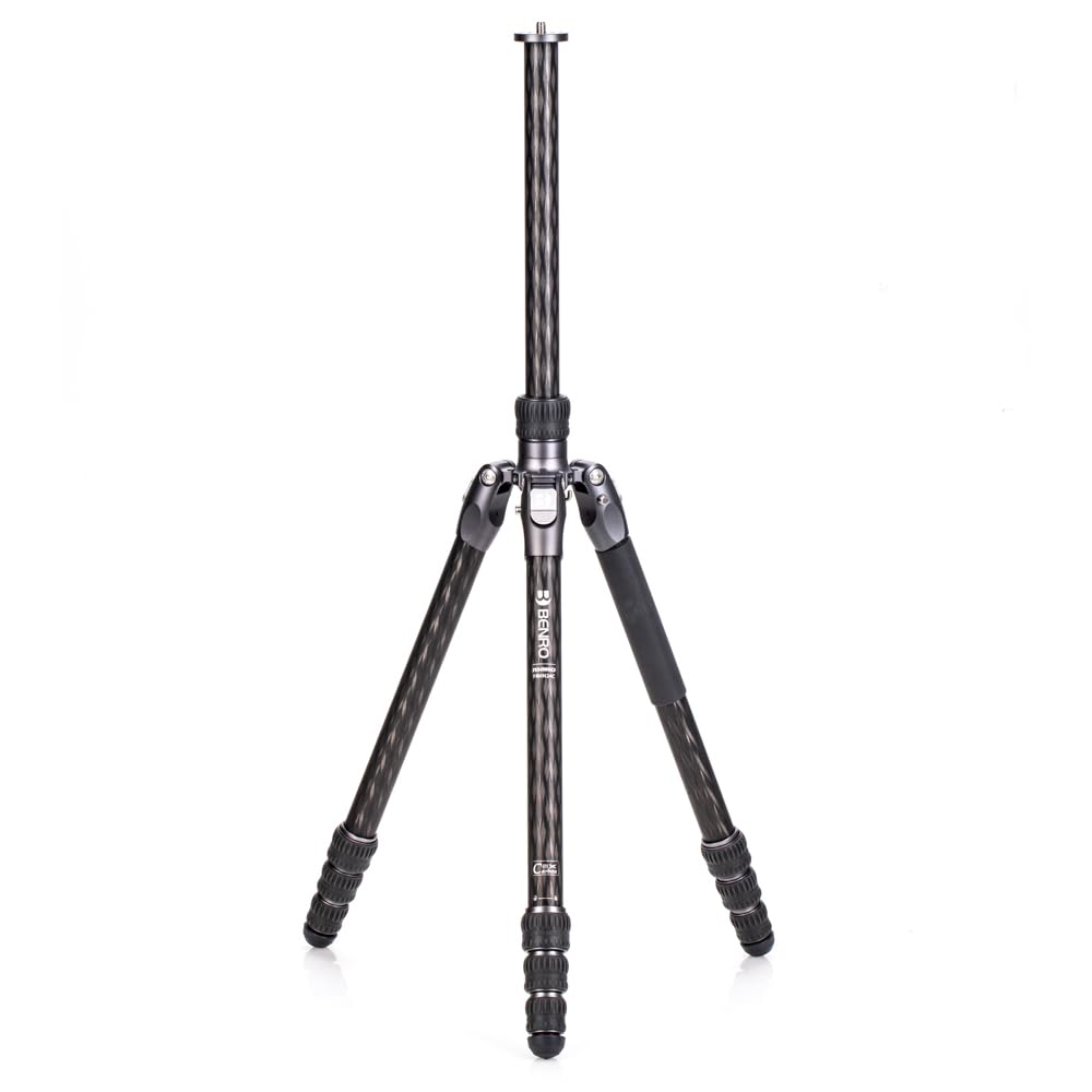 Benro Rhino Series Carbon Fiber Tripod with Lightweight Foldable Design, Multi Angle Legs, Twist Lock Adjustments and Monopod Conversion for Hybrid Photo and Video Creators (FRHN24C)