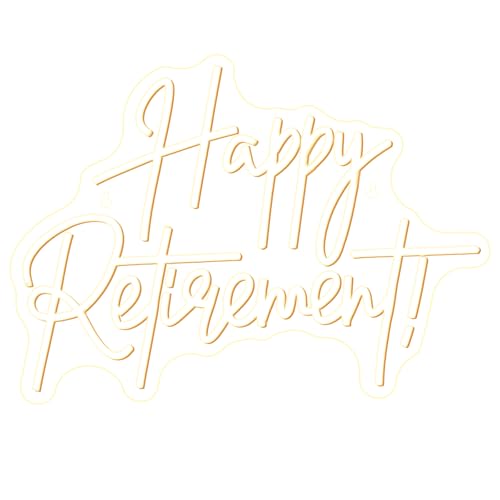 LooKLight Happy Retirement Neon Sign Dimmable Neon Signs For Wall Decor Led Lights For Birthday Party Room Bedroom Decorat...