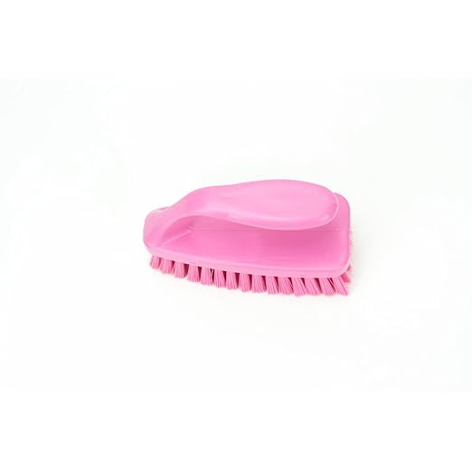 SPARTA Scrub Brush with Iron Shaped Handle and Stiff Bristles, Heavy Duty Scrubber Brush for Kitchen, Bathroom, Shower, Tile, Sink, Carpet and Bakepans, Polypropylene, 6 Inches, Pink, (Pack of 6)