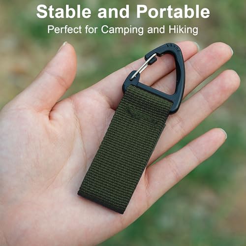 Tactical Key Ring Chain, D-Ring Snap Clip Carabiner, Multifunction Keychain Webbing Belt Holder 6PCS, Gear Hook for Hiking...