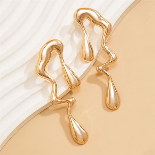 Irregular WaterDrop Earrings Melted Liquid Asymmetrical Drop Earrings for Women Embrace Minimalist Statement Earrings Jewelry