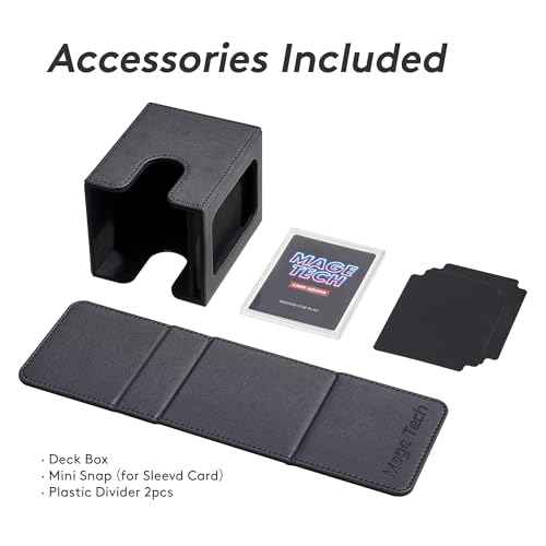 Commander Deck Box Lite - Card Display with Mini Snap Card Holder & Removable Cover, Fits 100+ Single-Sleeved Cards, Ideal for MTG, PTCG, OPCG, SWU & More (Black)