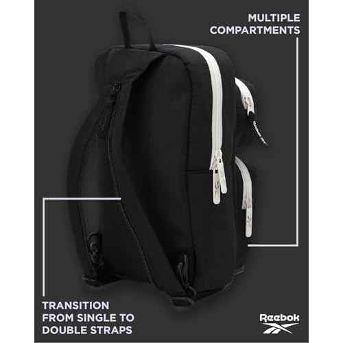 Reebok Unisex Crossbody Sling Bags ? Compact Convertible Strap Cross Body Bag Travel Sling Bag - Gym & Travel Essential