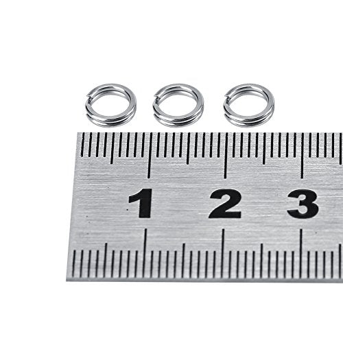 Fishing Split ringss, Fishing Swivels 7 Sizes Split Rings Connector, Stainless Steel Lure Connector Snap, Double Snap Loop...