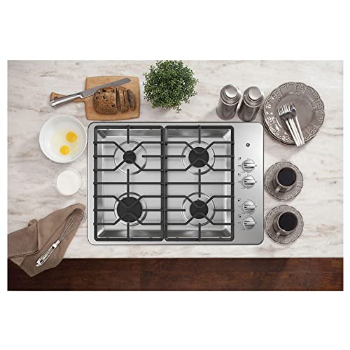 30 Inch Gas Cooktop with MAX Burner System, Power Broil Burner, Simmer Burner, Continuous Grates, Sealed Burners and ADA C...