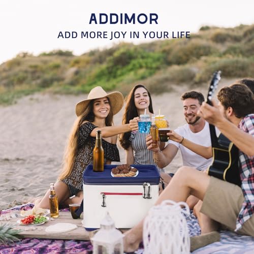 ADDIMOR 40Can Collapsible Cooler Box, Versatile Insulated Leakproof Cooler Bag with Hard Inserts and 4 Cup Holders, Large ...