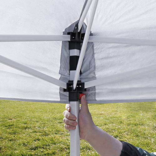 Smartxchoices 10 x 10 FT Pop Up Canopy Tent - Instant Outdoor Canopy with Wheeled Carry Bag, 4 Ropes, Straight Legs, Stake...