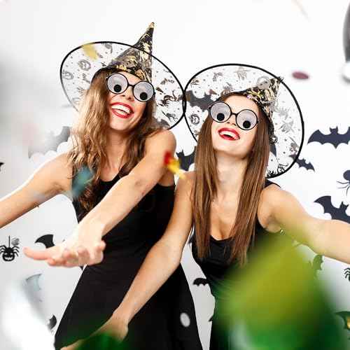 Axlksia 2 Pcs Googly Eye Glasses, Novelty Shaking Glasses with Eyes, Funny Googly Eyes Glasses for Adults Kids