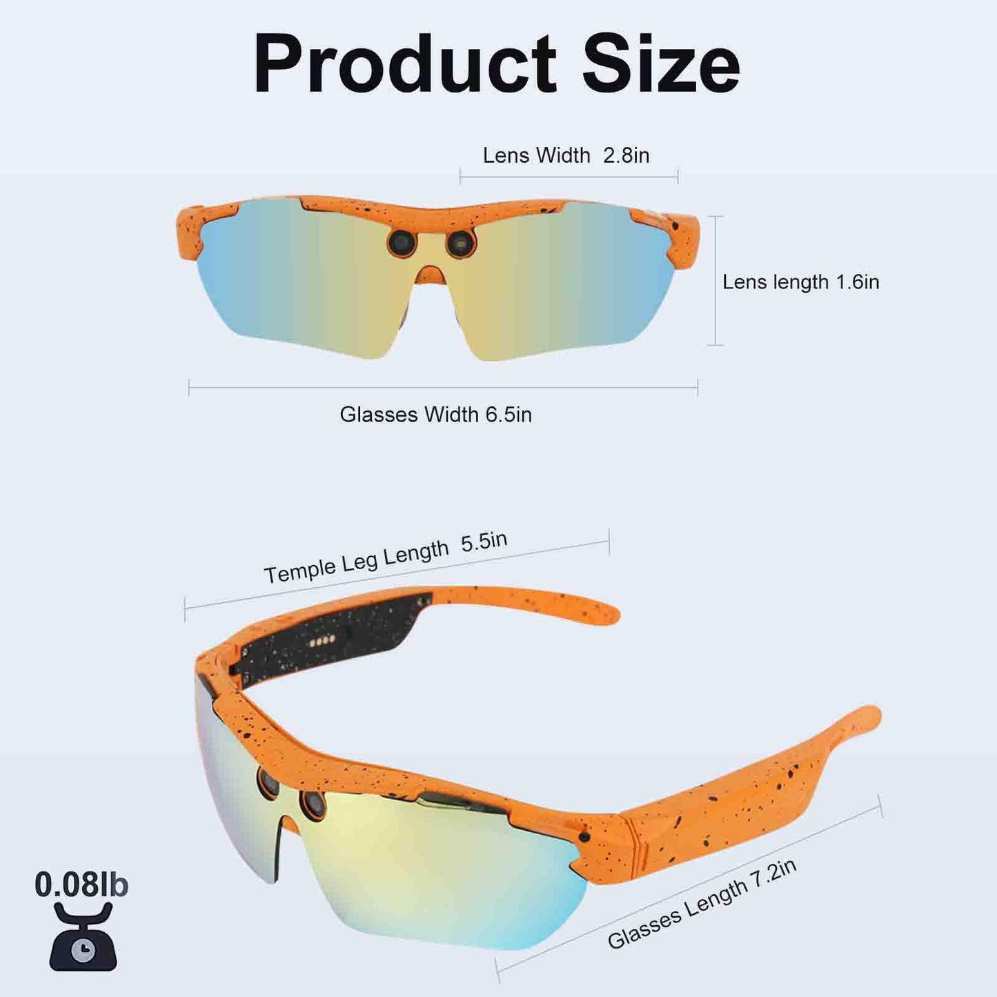 XTUOSHP 2026 AI Smart Cycling Glasses with Anti-Shake 8MP Camera,Sports Bluetooth Camera Sunglasses with Translation, AI Assistant,Object Recognition, Conferences Recording, IP64 Waterproof