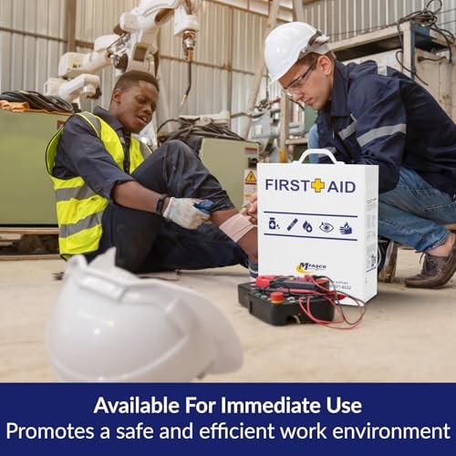 MFASCO 2021 ANSI/OSHA Compliant First Aid Kit - Large, Wall Mountable - with Medications - ANSI Standard 2021 First Aid Ki...