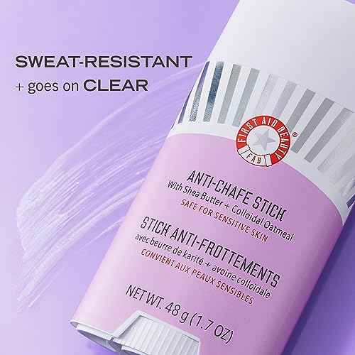 First Aid Beauty - Anti-Chafe Stick with Shea Butter and Colloidal Oatmeal, Clear Sweat-Resistant Chafe Guard Keeps Skin Comfortable for 10K Steps, Safe for Sensitive Skin, Vegan, Cruelty Free, 1.7 oz