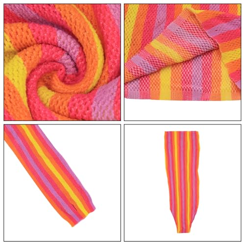 Women Rave Rainbow Mesh See Through Bikini Cover Ups Sexy Sleeveless Hollow Out Bodycon Midi Dress Festival Outfit