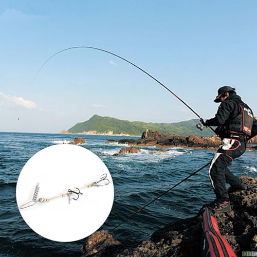 3 Pieces Fishing Stinger Hooks, S/M/L Sizes with 5g20g Weights for Rubber Fish