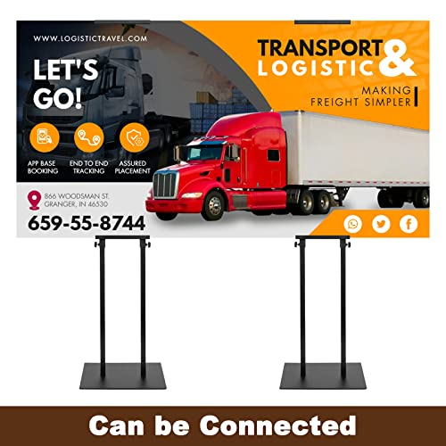 ZEGNEER Black Pedestal Poster Sign Stand for Display, Adjustable Height Up to 80 Inchs, Heavy Duty Banner Double Sided Sig...
