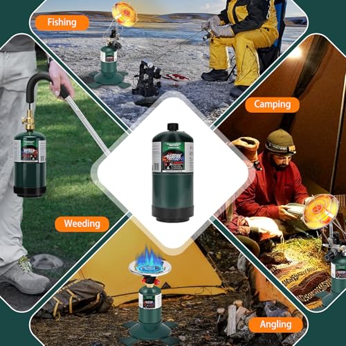 KOMAN BLUEFIRE 16.4 oz Propane Tank Camping Propane Tank Portable Canister Propane Gas Tank Small Propane Tanks for Campin...