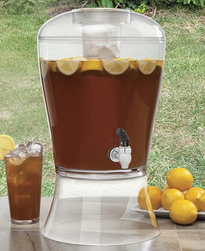 CreativeWare 3 Gallon Beverage Dispenser with Base Ice Cylinder Sleeve