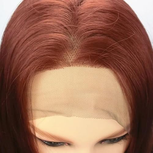 Reddish Brown Lace Front Wigs Human Hair For Black Women 13x4 HD Transparent Straight Lace Front Wigs with Baby Hair Cooper Red Glueless Wigs Pre Plucked (22 Inch, Reddish Brown)