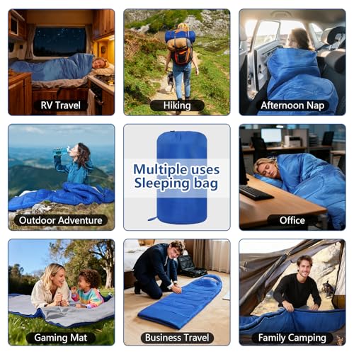 Sleeping Bags, Lightweight Camping Sleeping Bag for Adults, Kids, Hiking, Outdoor, Travel, Cold Weather & Warm