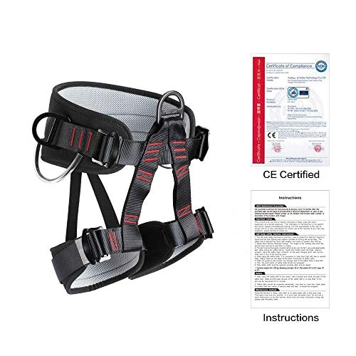 HandAcc Climbing belts, Thicken Professional Half Body Safety Belt Climbing Gear for Tree Climbing, Fire Rescue, Rappellin...