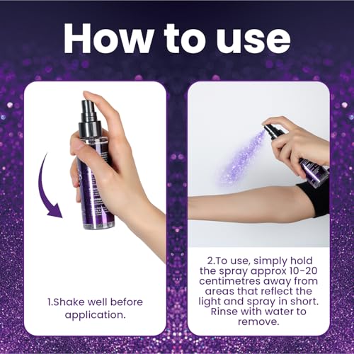 Brzeaf Waterproof Glitter Spray, Christmas Glitter Spray for Hair and Body, Long-Lasting & Quick-Drying, Shiny Glitter Hai...