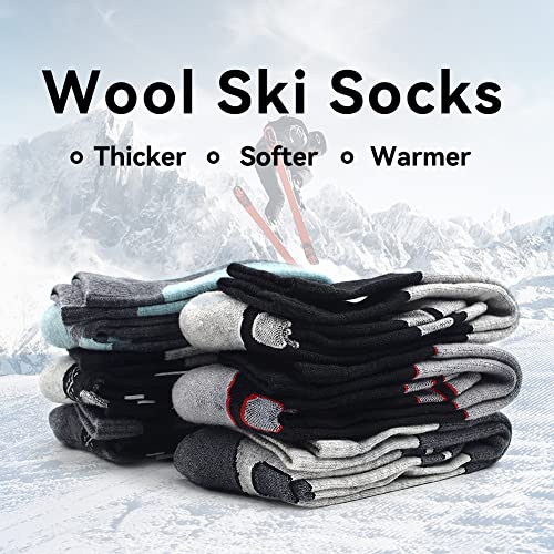 Busy Socks Merino Wool Ski Socks for Men Women, Winter Warm Socks for Skiing, Snowboarding, Outdoor Sports Cold Weather