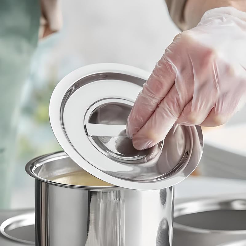 OCS Parts 2 Quart Bain Marie Pot with Lid Set | 6-3/4" x 4-3/8" Stainless Steel Pot for Warm or Cold Food, Home Kitchens, Stovetop, Steam Tables, Catered Events, Soup Warmers or Buffet and Salad Bars