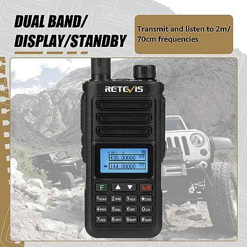 Retevis RA89 Ham Radio Long Range, 10W Dual Band Handheld Radio with Speaker Mic, Chirp, IP68 Waterproof Ham Radio with 2500mAh USB-C Rechargeable Battery, for Hunting, Survival, Emergency