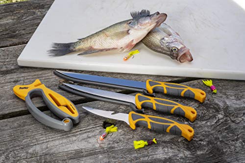 Smith’s 51055 RegalRiver 7-Inch Fillet Knife – Yellow & Grey – Stainless Steel Blade – TPE Soft Grip Handle – Durable Plas...