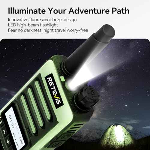 Retevis RB66S Fast Charging Walkie Talkie,Rechargeable 2 Way Radio with LCD Screen,Fluorescent Design, USB-C Charging,Flashlight,Two Way Radio for Neighborhoods Outdoor (3 Pack)