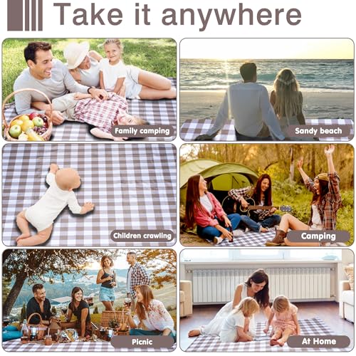 ALLBFENG 80"x60" Waterproof Sandproof Picnic Mat - Portable Foldable Outdoor Blanket for Beach, Park, Travel & Indoor Use...