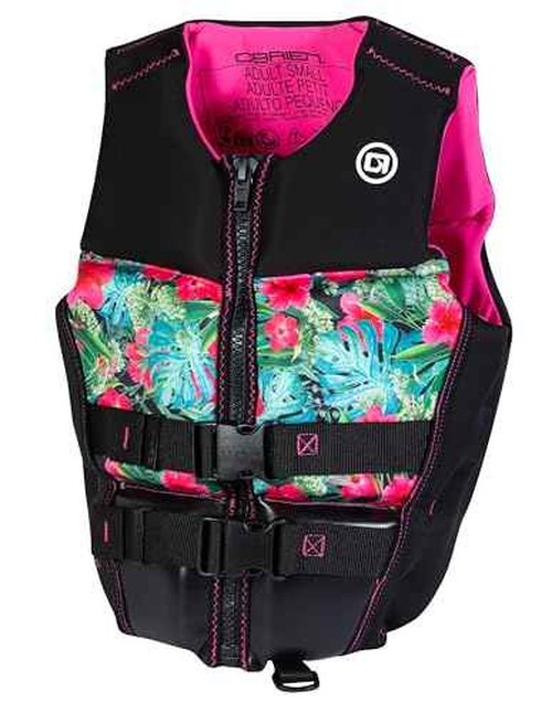 O'Brien Women's Flex V-Back Neoprene USCGA lfie Jacket for Watersports, Boating, PWC, Swimming & Paddle