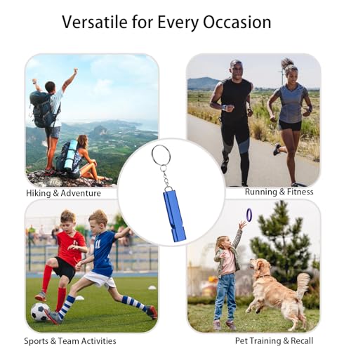 Premium Extra Loud Whistles for Camping Hiking Hunting Outdoors Sports and Emergency Situations, Sturdy but Light Aluminiu...