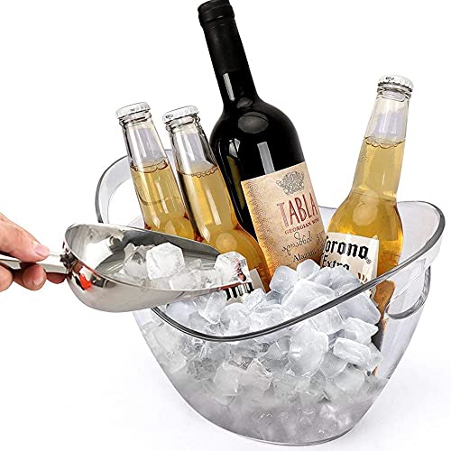 Wine Chiller & Party Beverage Tub, Clear Acrylic Food Grade Ice Bucket, 3.5LiterStorage Tub, See Through ice Tub Champagne...