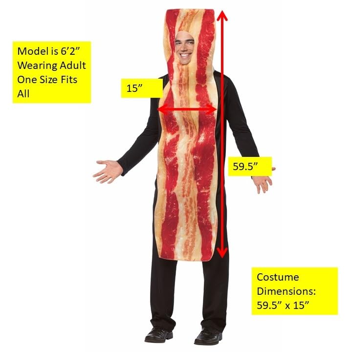 Rasta Imposta Bacon Strip Costume, Brown, One Size