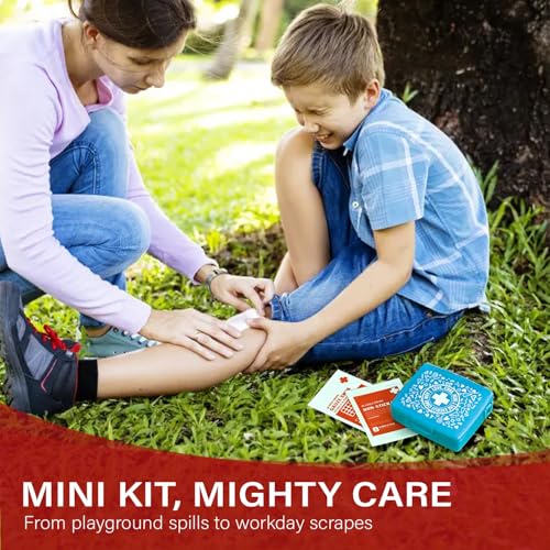EVERLIT Pocket-Aid Mini First Aid Kit | Compact, Portable Hard-Shell Cases of 50 Items | Cuts, Scrapes, Wound Care Essenti...