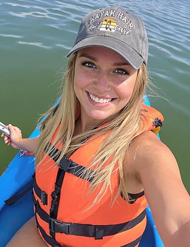 InnoBeta Kayak Gifts, Lake Hats for Women, Kayak Accessories - Kayak Hair Don't Care Baseball Cap Grey