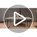 Folding Table, 4FT Foldable Picnic Table with Adjustable Height, Heavy Duty Fold-in-Half Portable Table for Weddings, Camp...