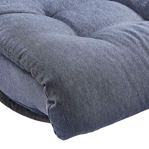 Amazon Basics Swivel Foam Lounge Chair with Headrest, Floor-Compatible, Adjustable, Gaming, 26.3D x 23.5W x 13.7H in, Deni...