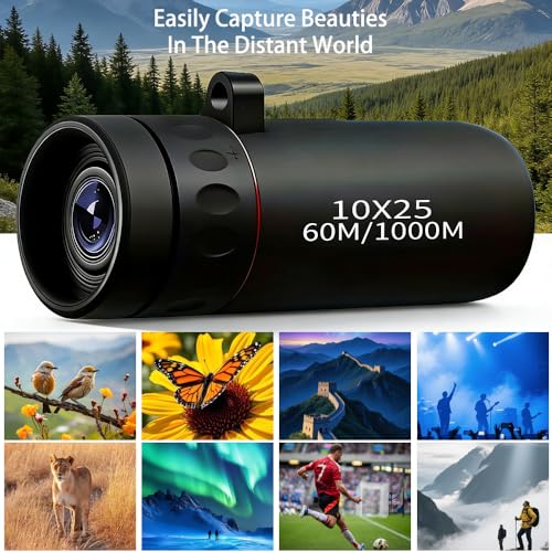 Portable High-Definition Telescope, 1 Compact Handheld Monocular | Fixed Focal Length, Suitable for Outdoor Adventures, Hu...