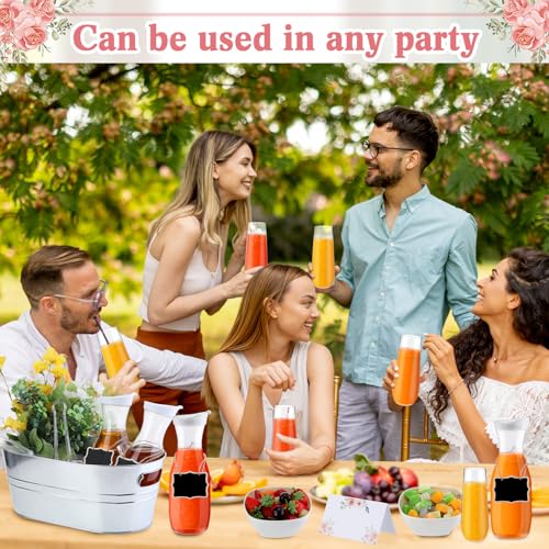 RimCereal 36 Pcs Mimosa Bar Supplies Includes Galvanized Tub 1L Carafe with Lid Champagne Glasses White Bowl Mimosa Bar Si...
